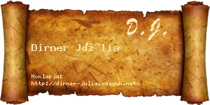Dirner Júlia névjegykártya